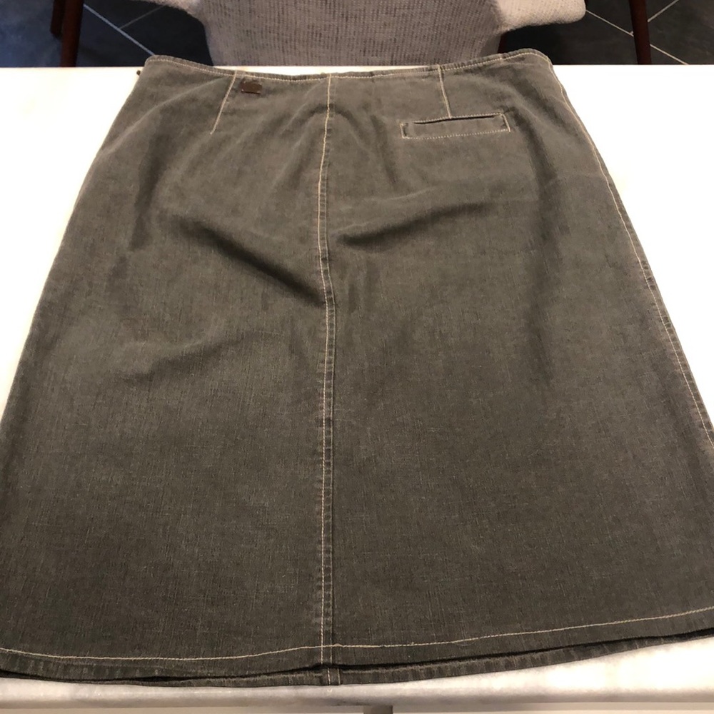 Authentic Chanel light gray denim pencil skirt
